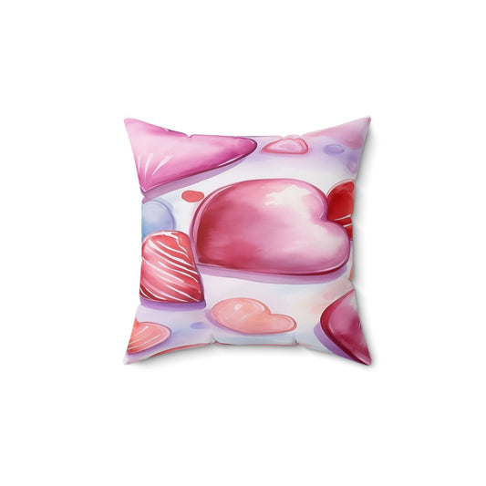 Colorful Heart Pattern Square Pillow - Perfect for Valentine's Day & Home Decor!