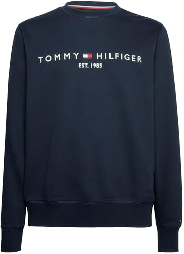 Tommy Hilfiger Men Tommy Logo Sweatshirt without Hood, Blue (Desert Sky), XXL