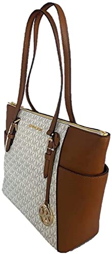 Michael Kors Charlotte Signature Large Top Zip Tote - Vanilla