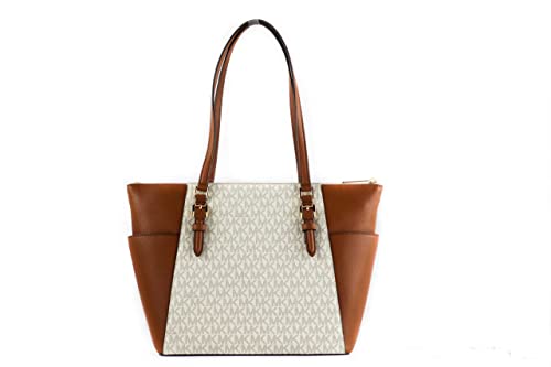 Michael Kors Charlotte Signature Large Top Zip Tote - Vanilla