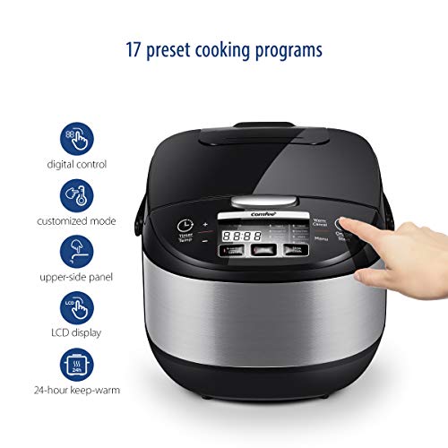 COMFEE' Rice Cooker, Japanese Large Rice Cooker with Fuzzy Logic Technology, 11 Presets, 10 Cup Uncooked/20 Cup Cooked, Auto Keep Warm, 24-Hr Delay Timer