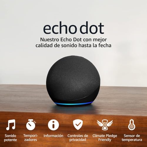 Echo Dot (Última generación) | Altavoz inteligente wifi y Bluetooth con Alexa, con sonido más potente y de mayor amplitud | Antracita