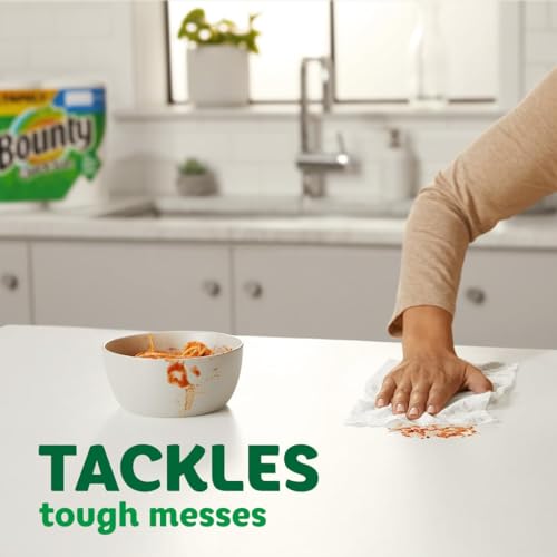 Bounty Paper Towels Quick Size, White, 16 Family Rolls = 40 Regular Rolls