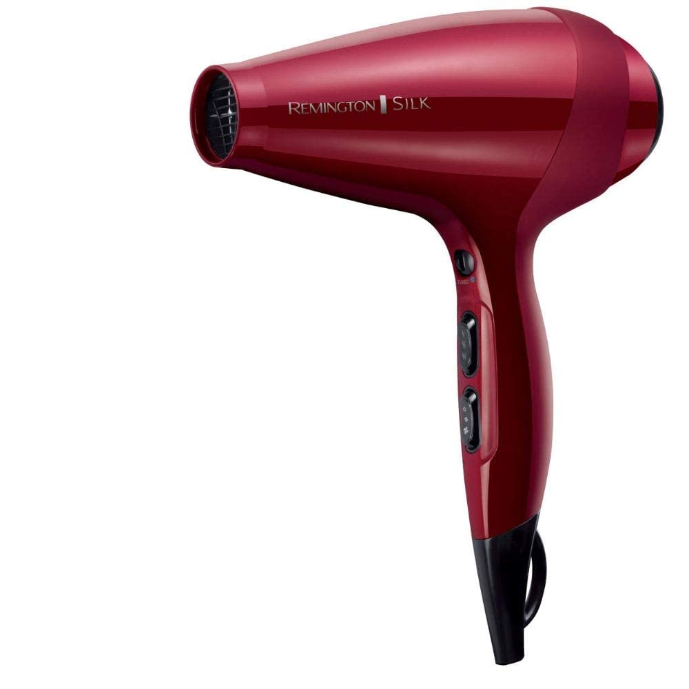 Remington Secador de Pelo Profesional Silk, Rejilla de Cerámica Sedosa, Iónico, Cabello Sin Encrespamiento, 2400 W, Motor AC, Difusor y Concentrador, 6 Temperaturas, 2 Velocidades, AC9096