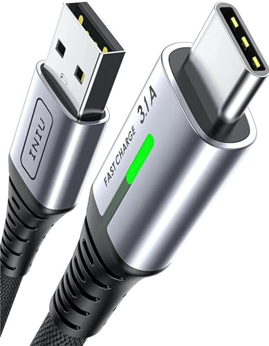 INIU Cable USB A USB C, [2m] QC 3,0 y 3,1A Cable USB C Carga Rapida, Aleación Trenzado de Nylon Cable USB Tipo C Cargador Compatible con iPhone 16 15 Pro Samsung S21 Huawei Xiaomi Pixel ECC.