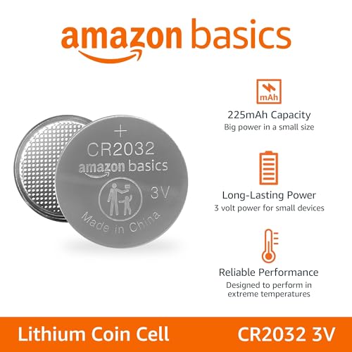 Amazon Basics - pilas de botón de litio CR2032, compatibles con AirTag, 3 voltios, potencia de larga duración, sin mercurio, Paquete de 6