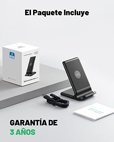 INIU Cargador Inalámbrico Rápido Stand, 15W Certificación Qi Wireless Charger Estación Phone Fast Charge Holder para iPhone 16 15 14 13 12 11 Pro MAX Plus Samsung Galaxy Google Pixel Xiaomi etc