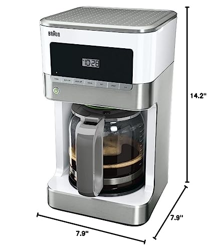 Braun KF6050WH BrewSense Drip Coffee Maker, White