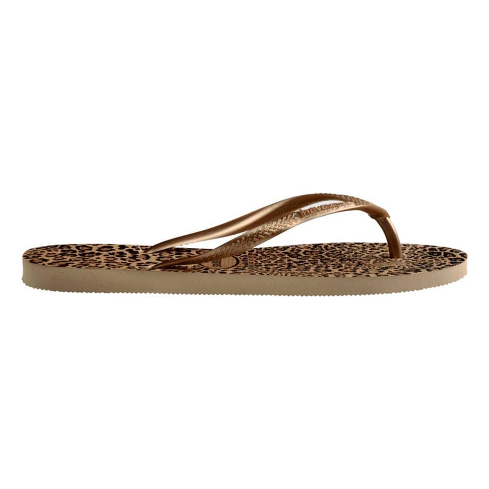 Havaianas Slim Animals, Sandalias Mujer, Sand Grey/Golden, 33/34