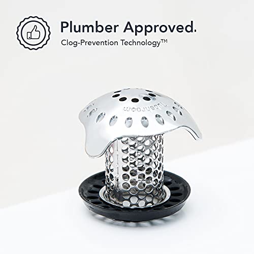 TubShroom Ultra Revolutionary Bath Tub Drain Protector Hair Catcher/Strainer/Snare Stainless Steel, 1-Pack, Silver