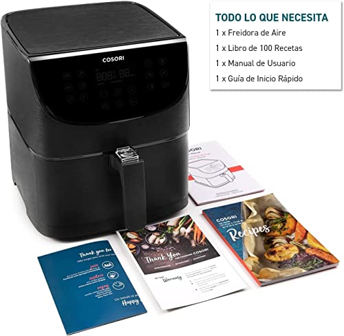 COSORI Freidora de Aire Duradera 5.5 L Air Fryer 1700W, Tecnología Rapid Air, 55% Menos Energía, 13 Automáticos Modos, Uso Sencillo, Panel Táctil Intuitivo, Acero Inox Interior, Hasta 205 °C y 60 Min