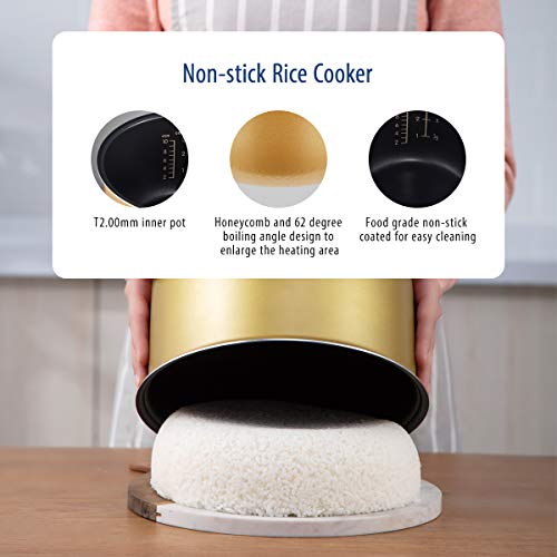 COMFEE' Rice Cooker, Japanese Large Rice Cooker with Fuzzy Logic Technology, 11 Presets, 10 Cup Uncooked/20 Cup Cooked, Auto Keep Warm, 24-Hr Delay Timer