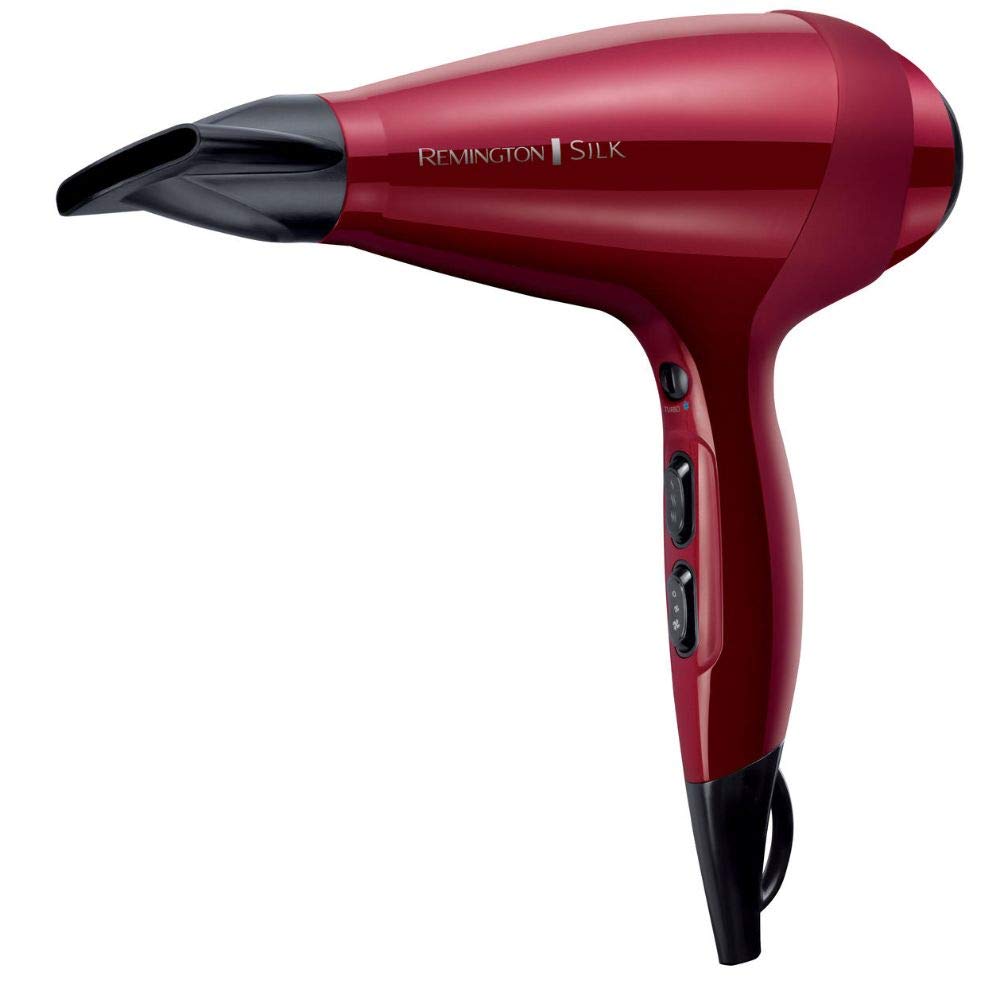 Remington Secador de Pelo Profesional Silk, Rejilla de Cerámica Sedosa, Iónico, Cabello Sin Encrespamiento, 2400 W, Motor AC, Difusor y Concentrador, 6 Temperaturas, 2 Velocidades, AC9096