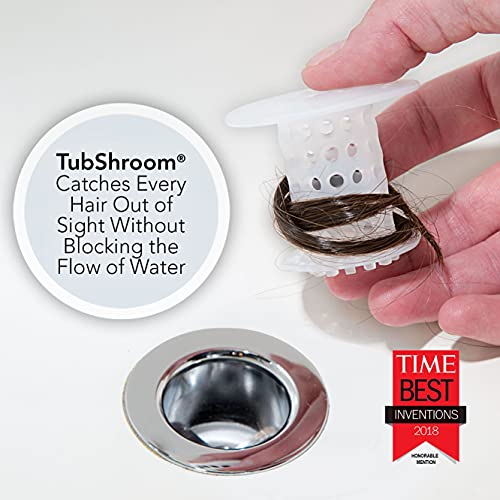 TubShroom Revolutionary Tub Drain Protector Hair Catcher/Strainer/Snare, Clear 2 Count