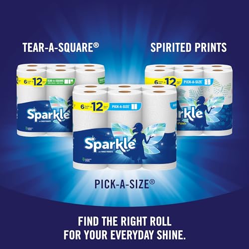 Sparkle Pick-A-Size Paper Towels, 24 Double Rolls = 48 Regular Rolls, Everyday Value Paper Towel with Full and Half Sheets