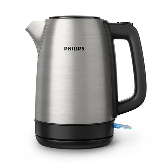 Philips Hervidor de Agua - 1.7L, Tapa con Resorte, Indicador Luminoso, Acero Inox, Base con Giro (HD9350/90)