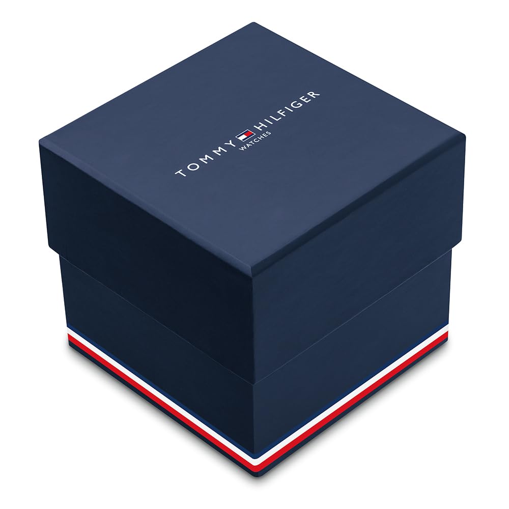 Tommy Hilfiger Reloj Analógico Multifuncional de Cuarzo para Hombres con Correa de Silicona, Acero Inoxidable o Cuero, Subesferas para Día y Fecha, Resistente al Agua hasta 5ATM.