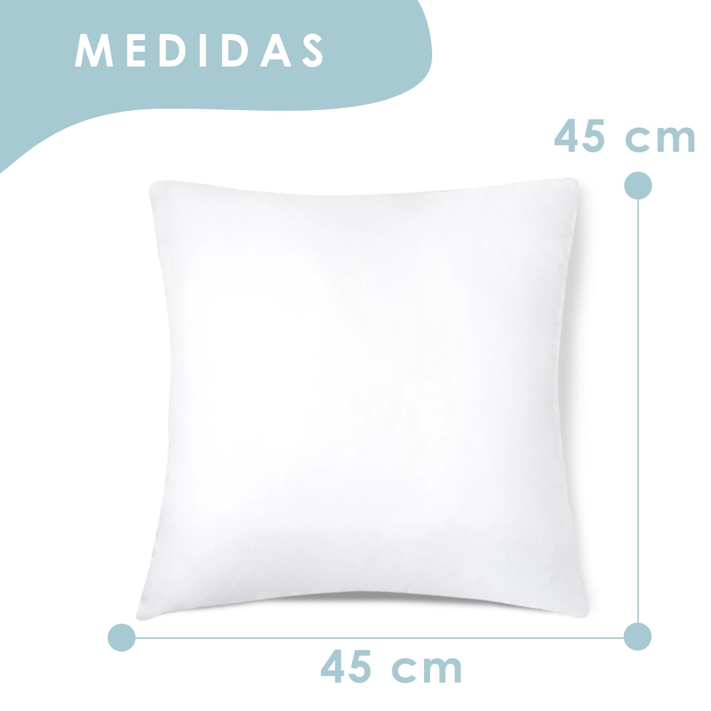 Aitsse- Relleno de Cojín de Fibra Hueca Siliconada de Alta Recuperación 2/4/6 Unidades, Suave, Mullido, Antialérgico. Cojín Decorativo para Casa, Dormitorio, Salón o Coche. (2, 45x45cm)