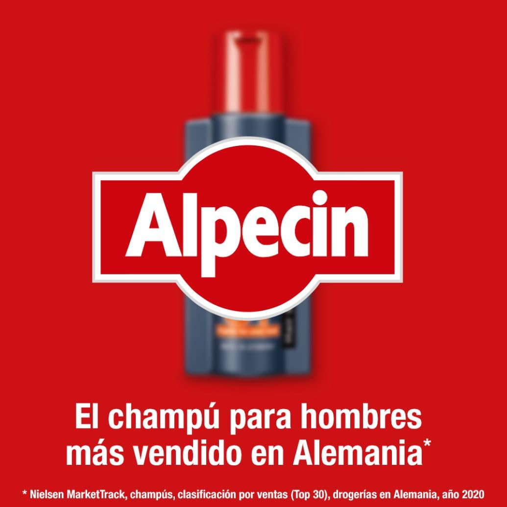 Alpecin Caffeine Shampoo C1 2x 375ml | Champu anticaida hombre y con cafeina | Tratamiento para la caida del cabello | Alpecin Shampoo Anti Hair Loss Treatment Men