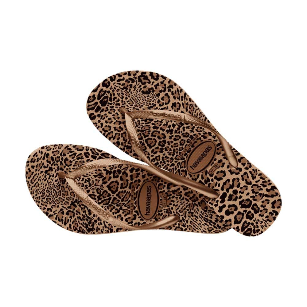 Havaianas Slim Animals, Sandalias Mujer, Sand Grey/Golden, 33/34