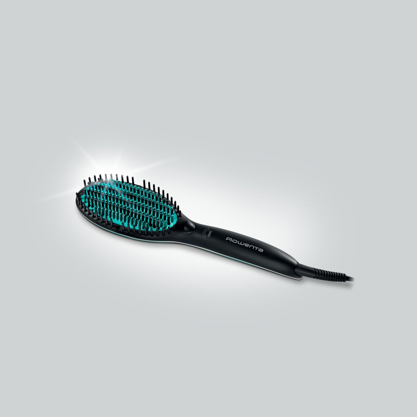 Rowenta Cepillo alisador Power Straight CF5820F0 - Cepillo especial para cabello muy rizado, con generador de iones y temperatura regulable hasta 200º, púas de gran sujeción desde la raíz