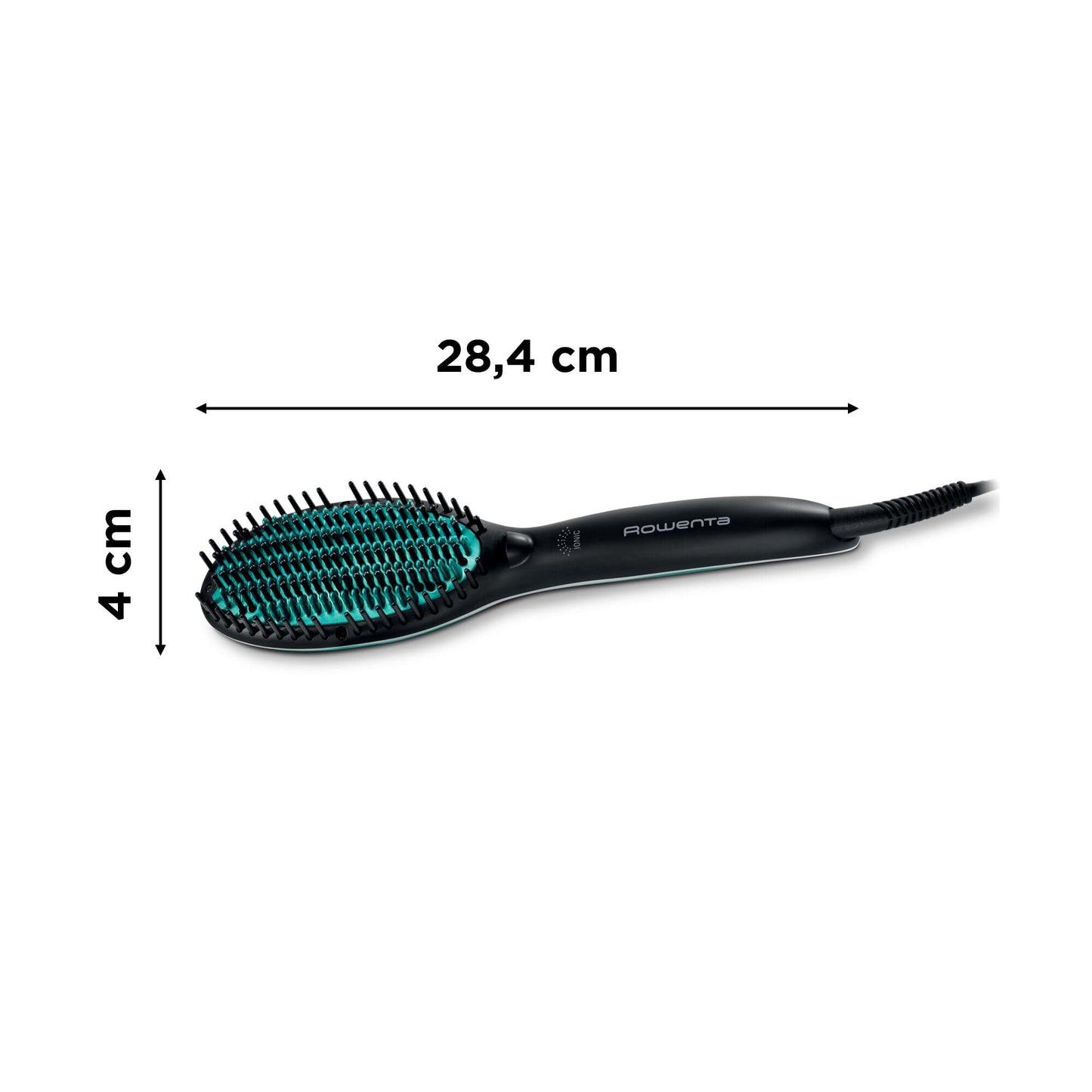 Rowenta Cepillo alisador Power Straight CF5820F0 - Cepillo especial para cabello muy rizado, con generador de iones y temperatura regulable hasta 200º, púas de gran sujeción desde la raíz