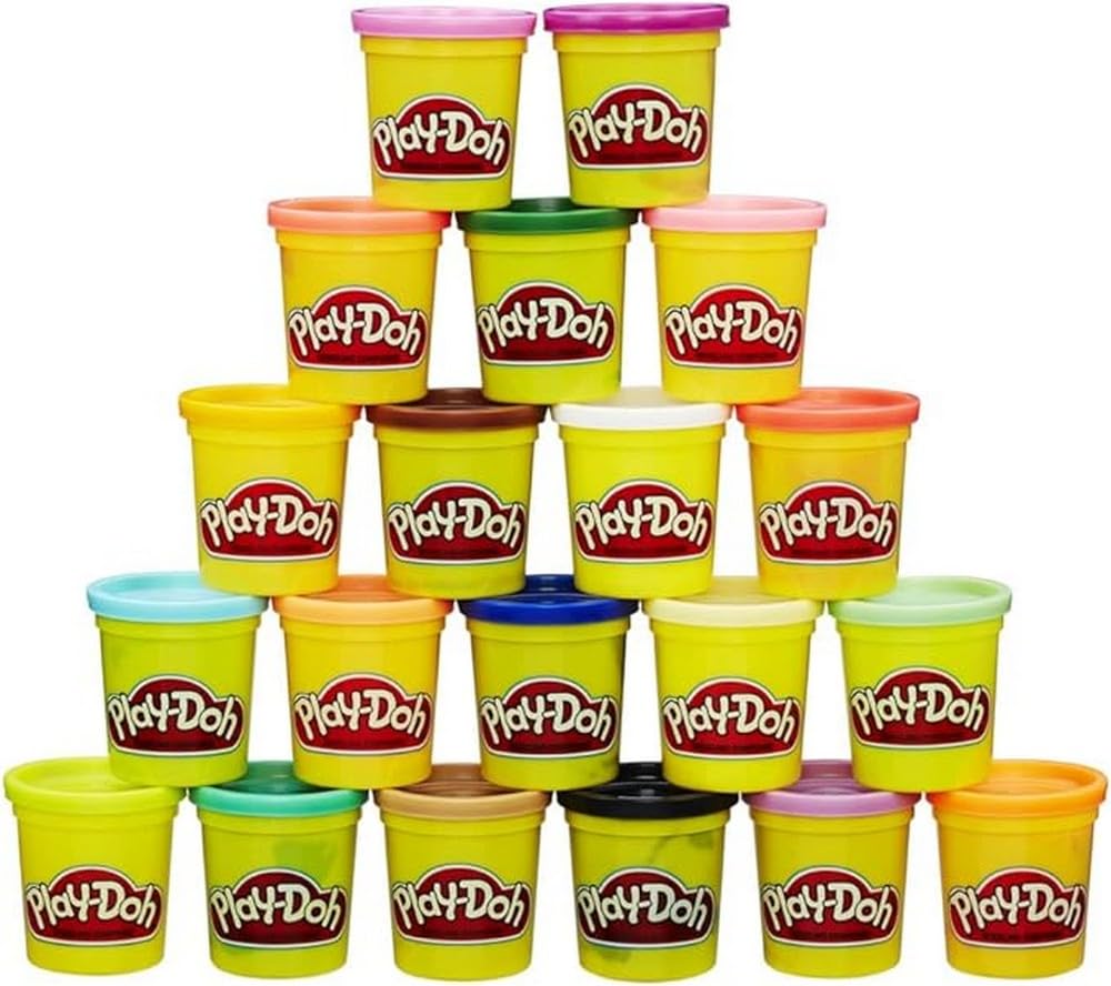 Play-Doh Pack de 20 Botes de Plastilina No Tóxica, Surtido de Colores, Manualidades y Actividades Creativas, Regalo de Navidad y Reyes Magos para Niños y Niñas de 2 Años o Más