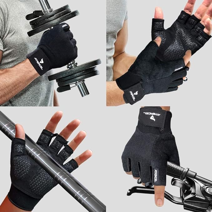 Atercel - Guantes de entrenamiento unisex, guantes de ejercicio para levantamiento de pesas, ciclismo, gimnasio, entrenamiento, transpirables y ajustados