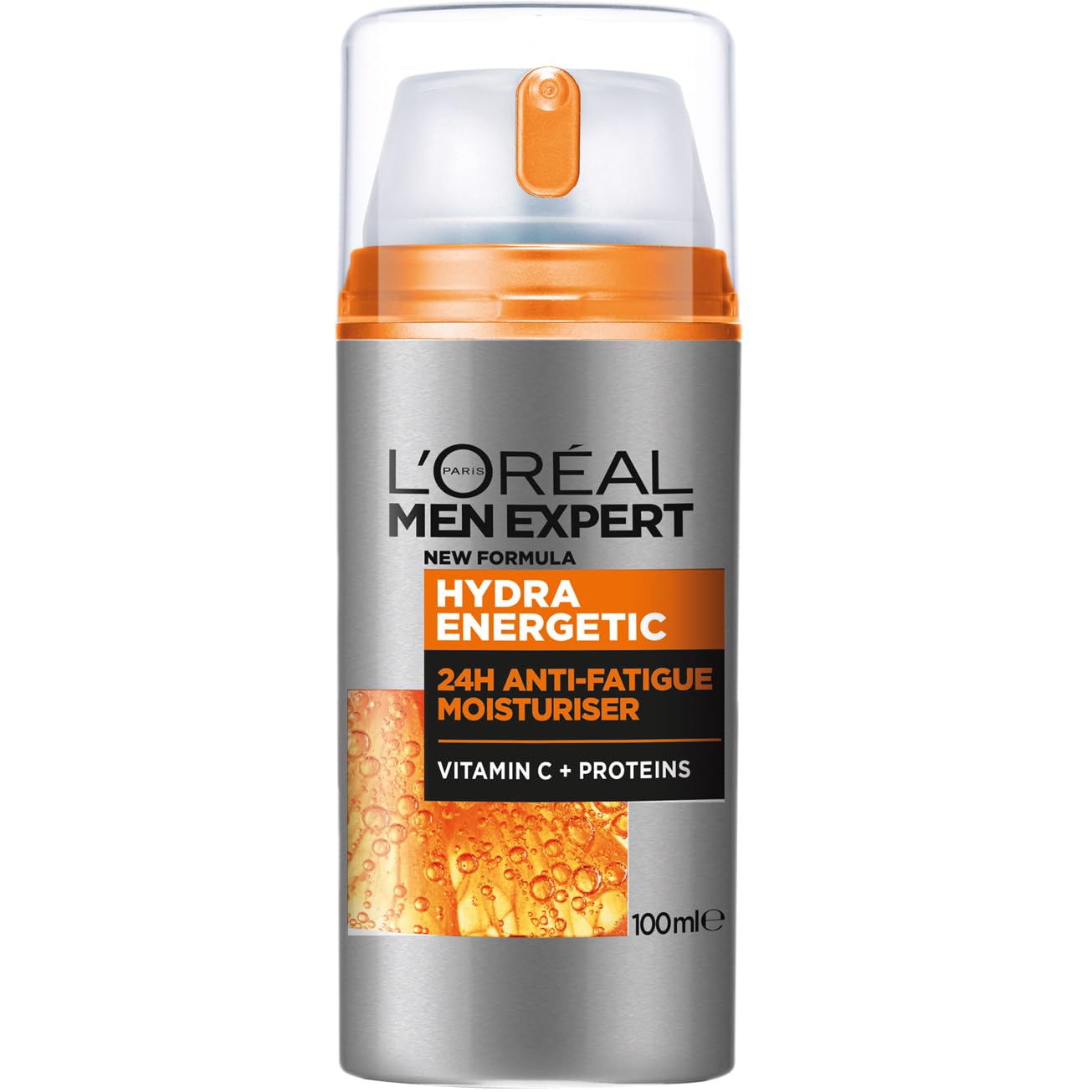 L'Oréal Men Expert Crema Hidratante Anti-Fatiga 24h Hydra Energetic para Hombres, Crema Facial de Uso Diario, Aporta Energía, Formato 100 ml