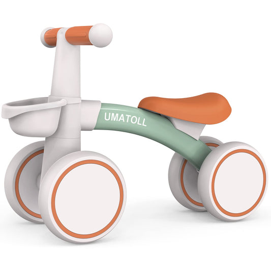 Umatoll Bicicleta sin Pedales para niños a Partir de 1 Año de Equilibrio, Juguetes Bebés de 12 a 24 Meses, Bici Bebe con Canasta, Pimera Bicicleta para Niños y Niñas como Regalo Cumpleaños(Verde)