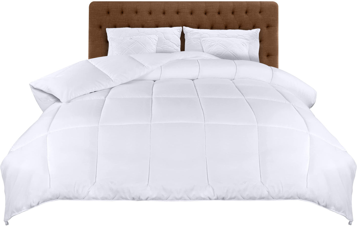 Utopia Bedding Edredón Acolchado 220x240 cm, Edredon Cama 135/150, Verano Relleno Nórdico 200 gr/m² en 100% Suave Microfibra (Blanco)