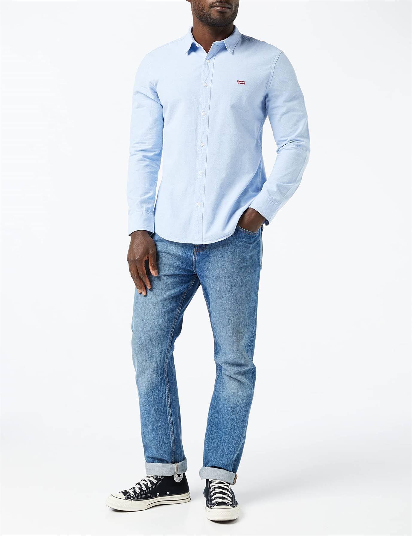 Levi's Long-Sleeve Battery Housemark Slim Camisa, Allure, XL Hombre