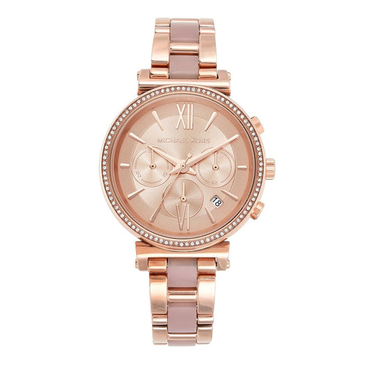 Michael Kors Women's Sofie Chronograph Rose Gold-Tone Stainless Steel Watch MK6560