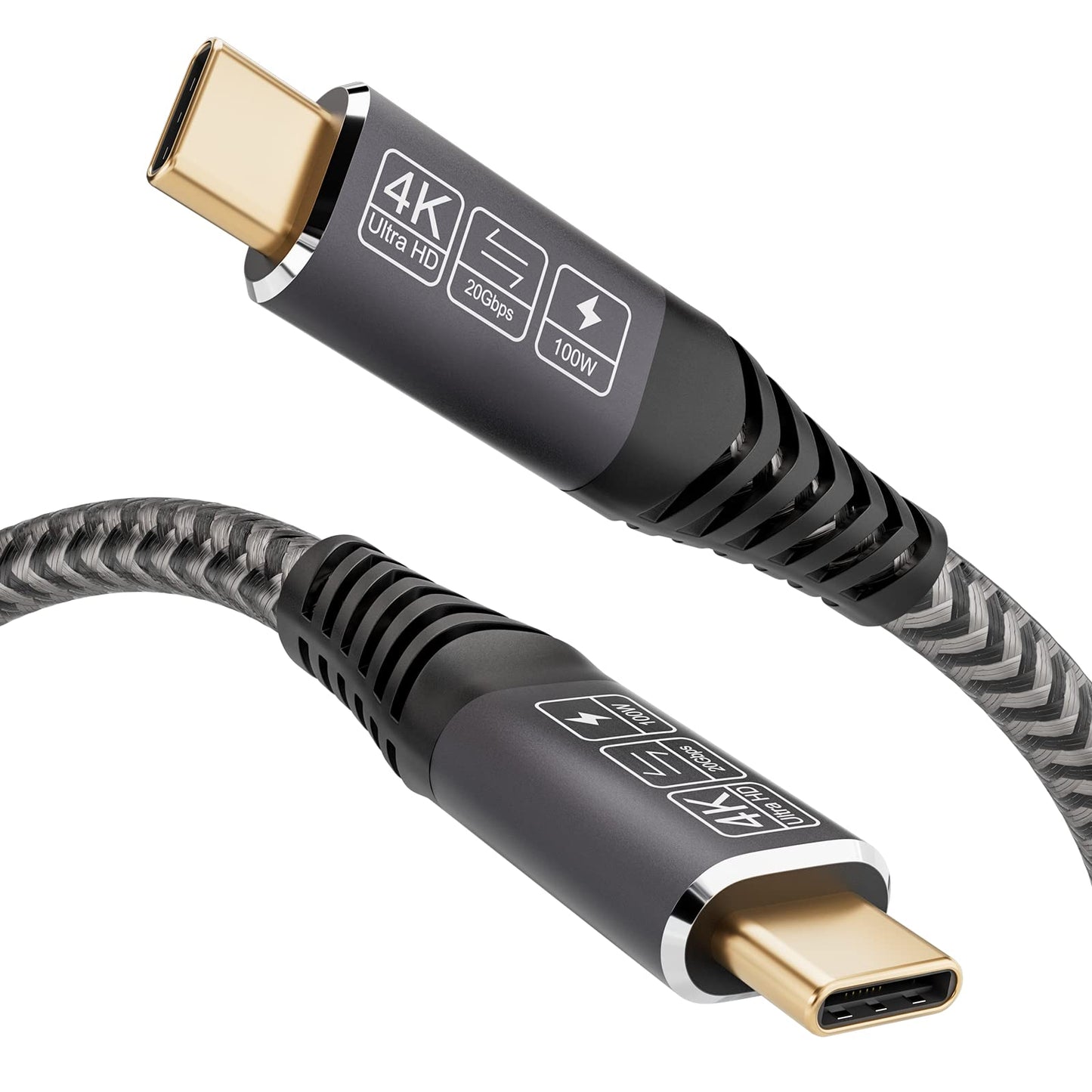 CAKOBLE Cable USB 3.2 Gen2 Tipo C × 2, 20 Gbps, 100W 20V/5A Cable de Carga Rapida, 1M, 4K @ 60Hz de Transmisión Para Ordenadores Portátiles, Teléfonos Móviles, Dispositivos USB C