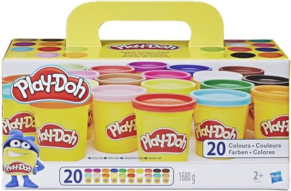 Play-Doh Pack de 20 Botes de Plastilina No Tóxica, Surtido de Colores, Manualidades y Actividades Creativas, Regalo de Navidad y Reyes Magos para Niños y Niñas de 2 Años o Más