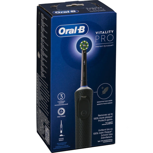 Oral-B Vitality Pro Cepillo de Dientes Eléctrico con Mango Recargable y 1 Cabezal, Diseñado Por Braun, Regalos Originales - Negro