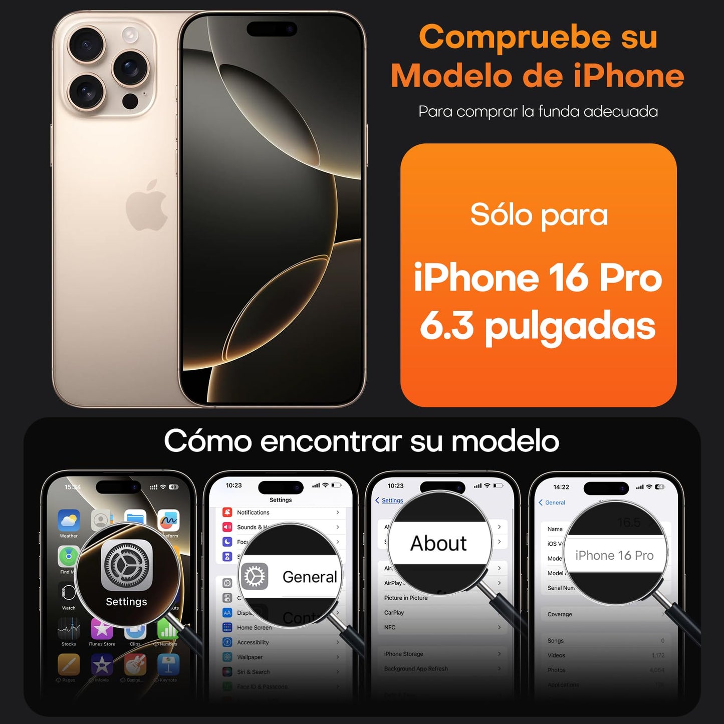 TAURI 3 en 1 para Funda iPhone 16 Pro, Compatible with MagSafe [No Amarillea] con 2 Protectores de Pantalla, Protección de Grado Militar, Funda Magnética para iPhone 16 Pro 6.3", Transparente