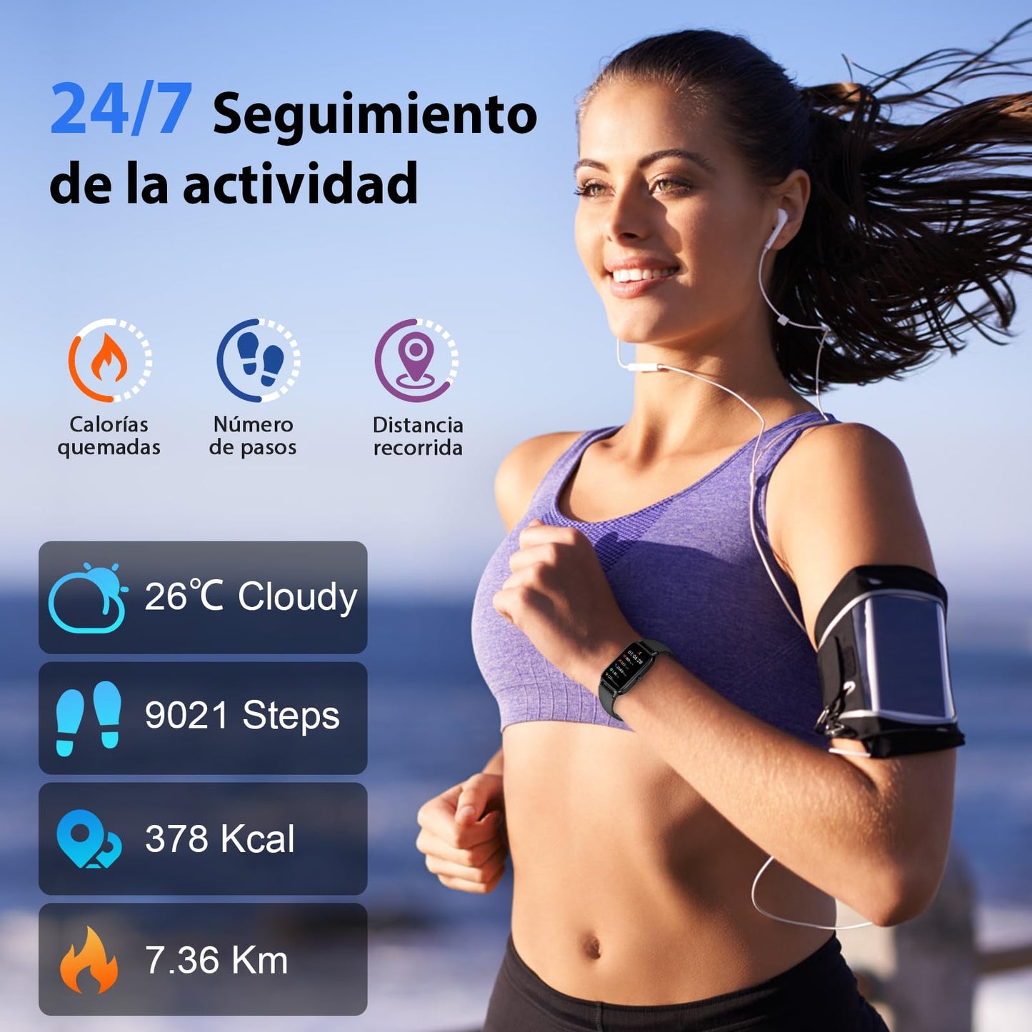 Reloj Inteligente Hombre Mujer con Llamadas, 1.57" HD Smartwatch con 112+ Modos Deportivo Pulsera Actividad, Podómetro/Pulsómetro/SpO2/Monitor de Sueño, IP68 Impermeable Smart Watch para Android iOS