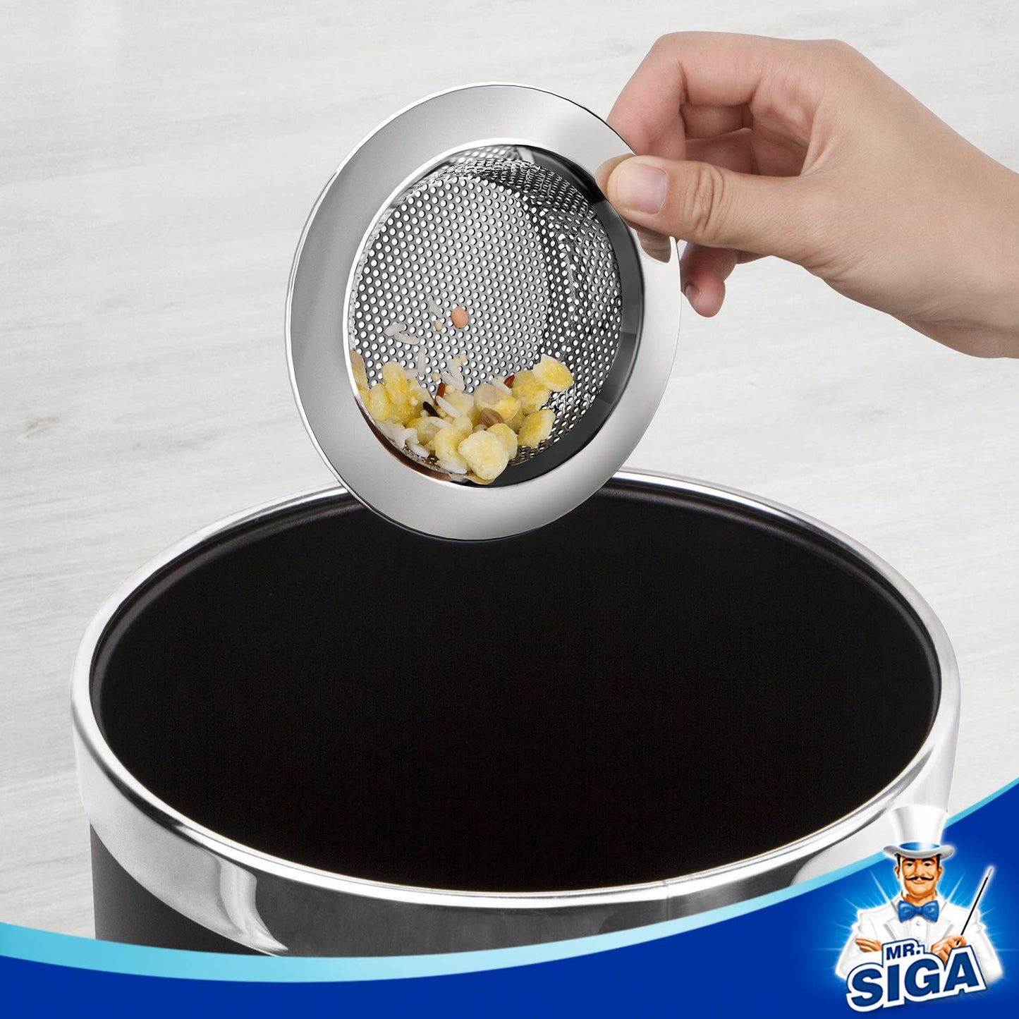 MR.SIGA Kitchen Sink Strainer, Stainless Steel Sink Drain Strainer, Dishwasher Safe, Outer Diameter 4.4 inch/11.2cm, Inner Diameter 3 inch/7.6cm, Pack of 3