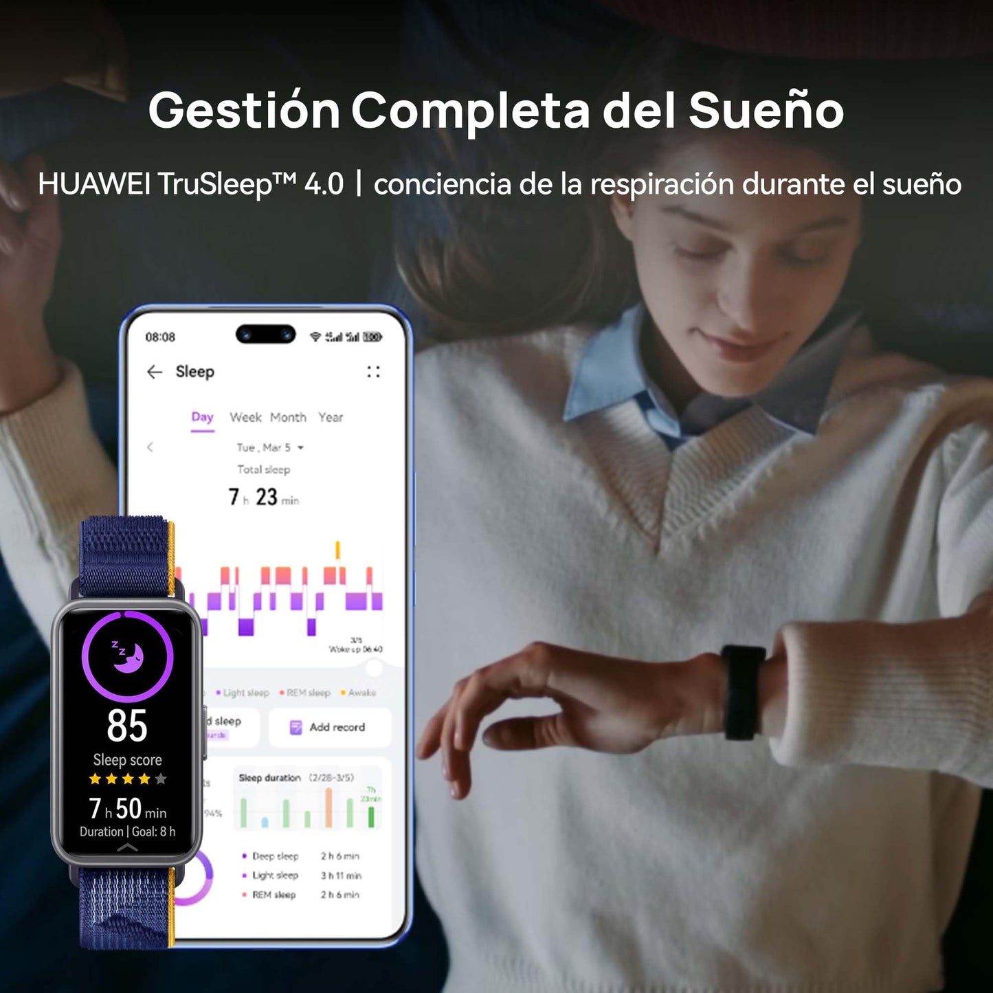 HUAWEI Band 9, 1.47”AMOLED,Larga Duración de 2 semanas, Ajuste de Brillo automático, Mayor precisión de medición,Altamente Compatible,100 Modos de Entrenamiento Diferentes,Negro