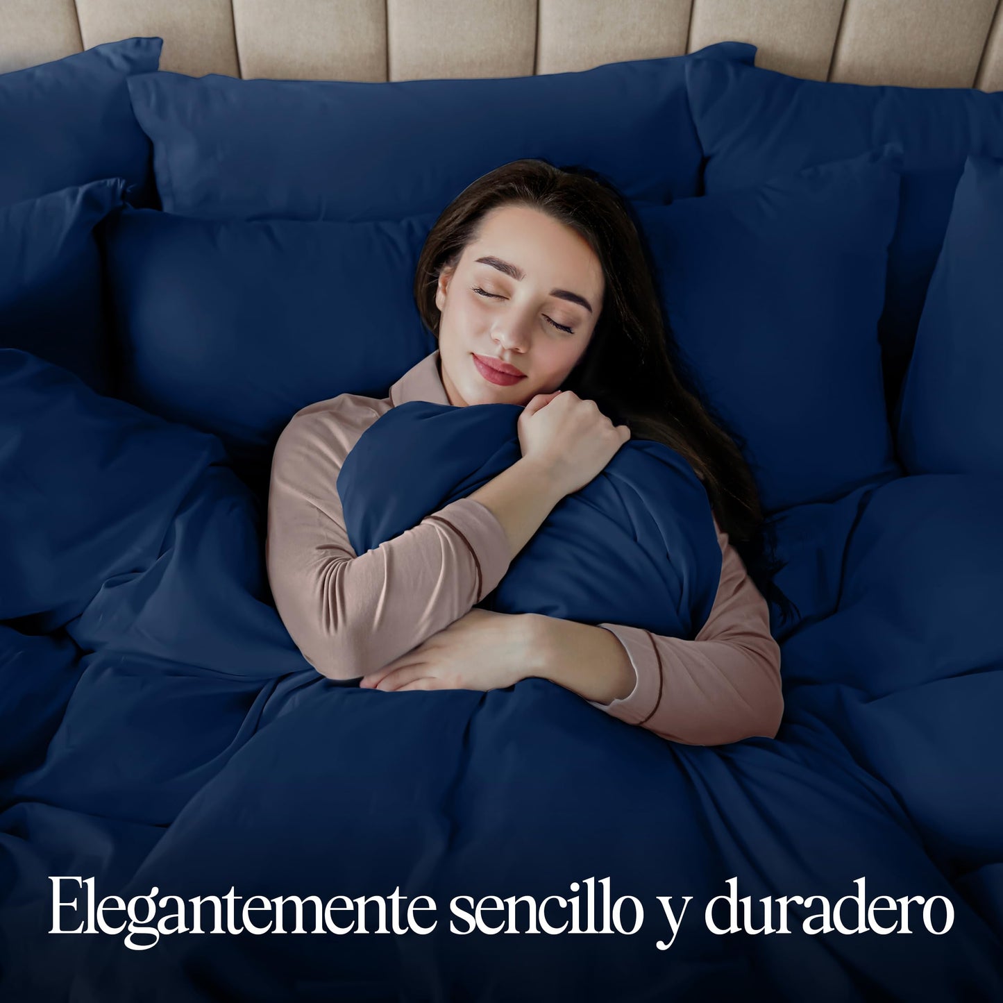 Utopia Bedding Funda Nordica Cama 150 - Microfibra Juego de Funda Edredon 230x220 cm y 2 Fundas de Almohada 50x75 cm (Azul Marino)