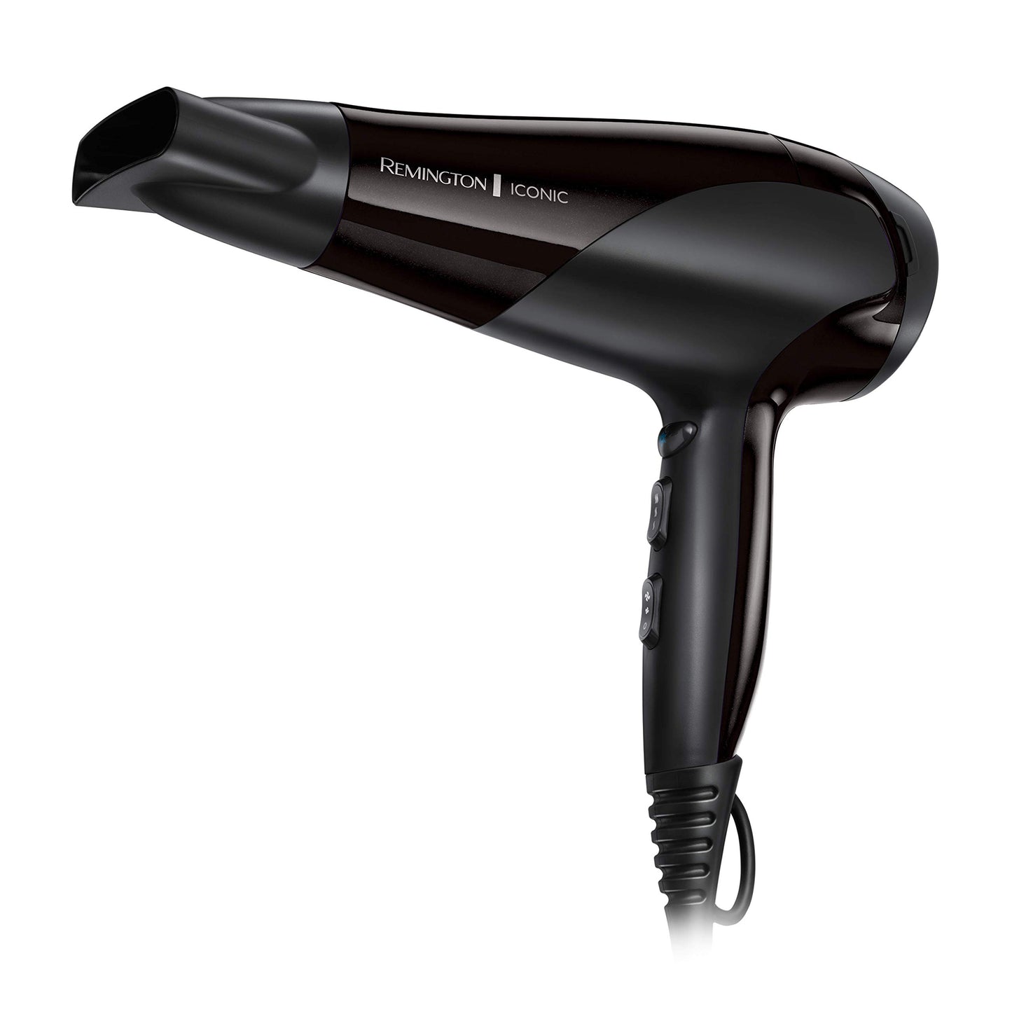 Remington Secador de Pelo Ionic Dry 2200, Iónico, Cabello Sin Encrespamiento, 2200 W, Concentrador y Difusor, 3 Temperaturas, 2 Velocidades, Rejilla Trasera Desmontable, Gancho Para Colgar, D3198