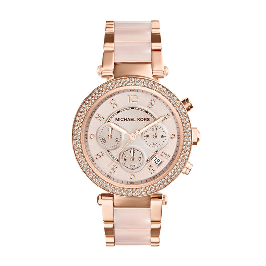 Michael Kors Parker Chronograph Rose Gold-Tone Stainless Steel Women's Watch (Model: MK5896)