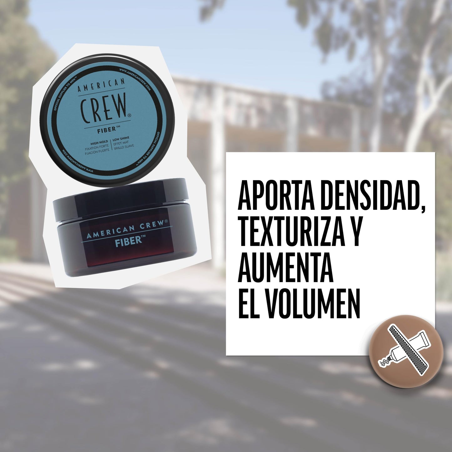 American Crew - Fiber, Cera para el Pelo Hombre, Fijación Fuerte y Flexible, Moldea y Aumenta el Brillo, para Pelo Corto, Estiliza y Peina el Cabello - 85 g