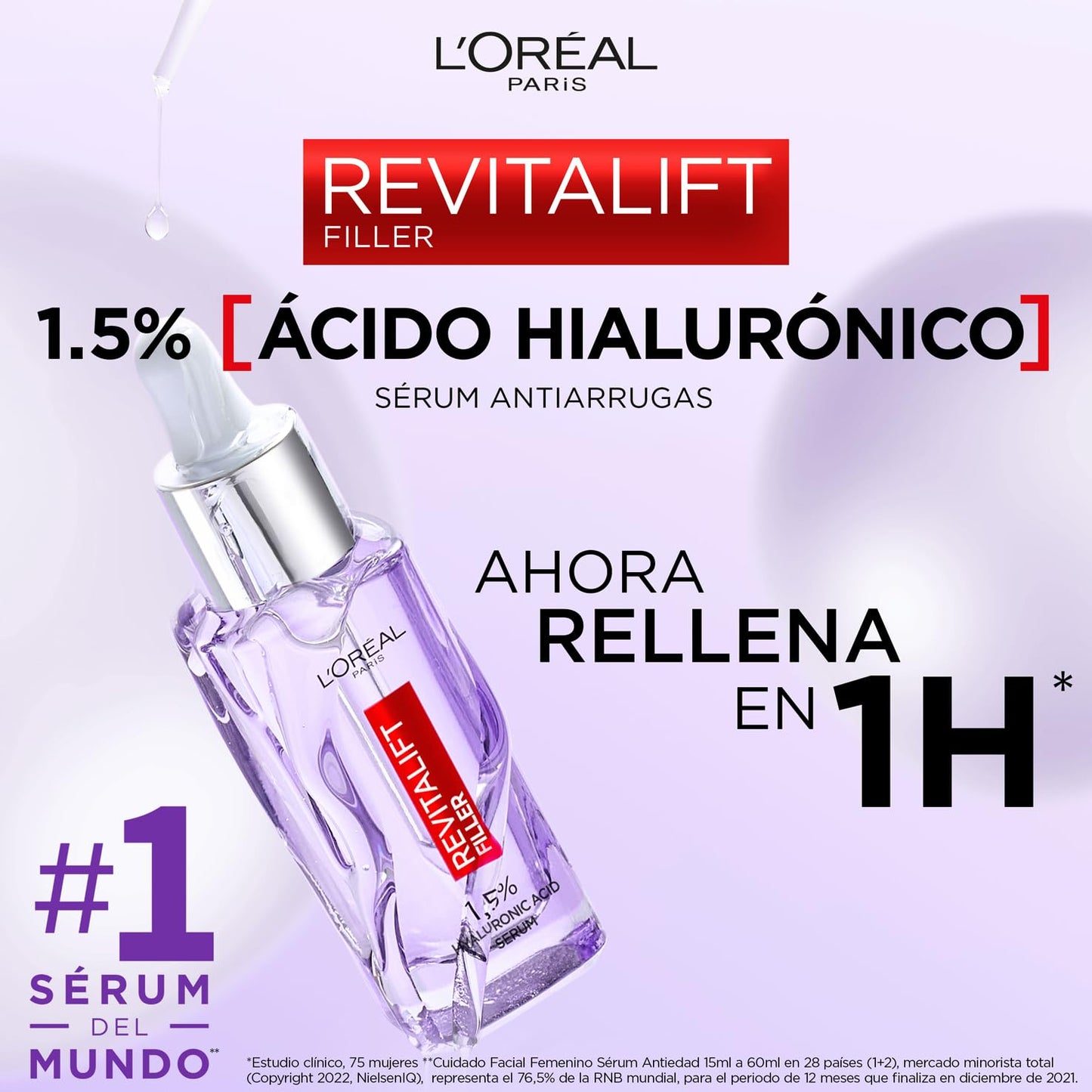 L'Oréal Paris Sérum Antiedad Revitalift Filler (+ Ácido Hialurónico Puro), 30 ml