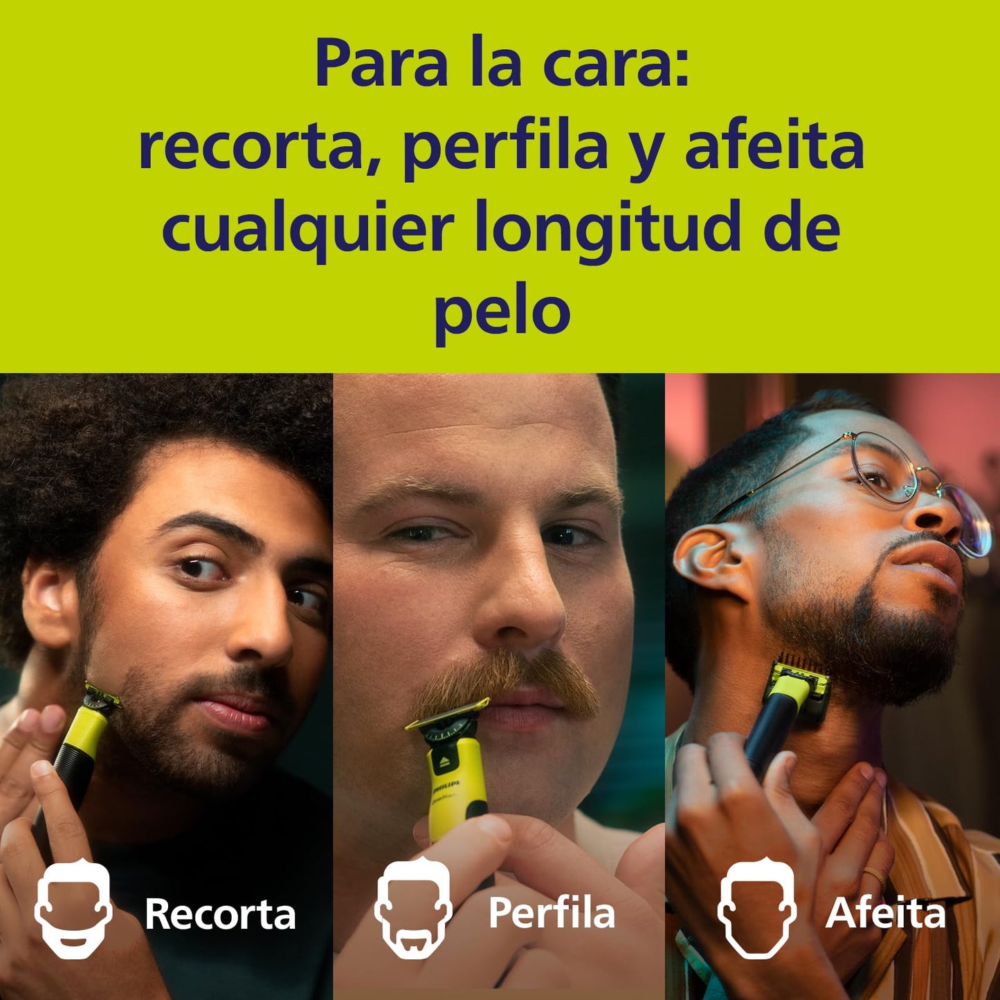 La auténtica Philips QP440/50 OneBlade 360 Cuchillas de Repuesto, para Recortador de Barba y Maquina de afeitar Hombre, Compatible con todos los Philips OneBlade, Pack de 4 unidades