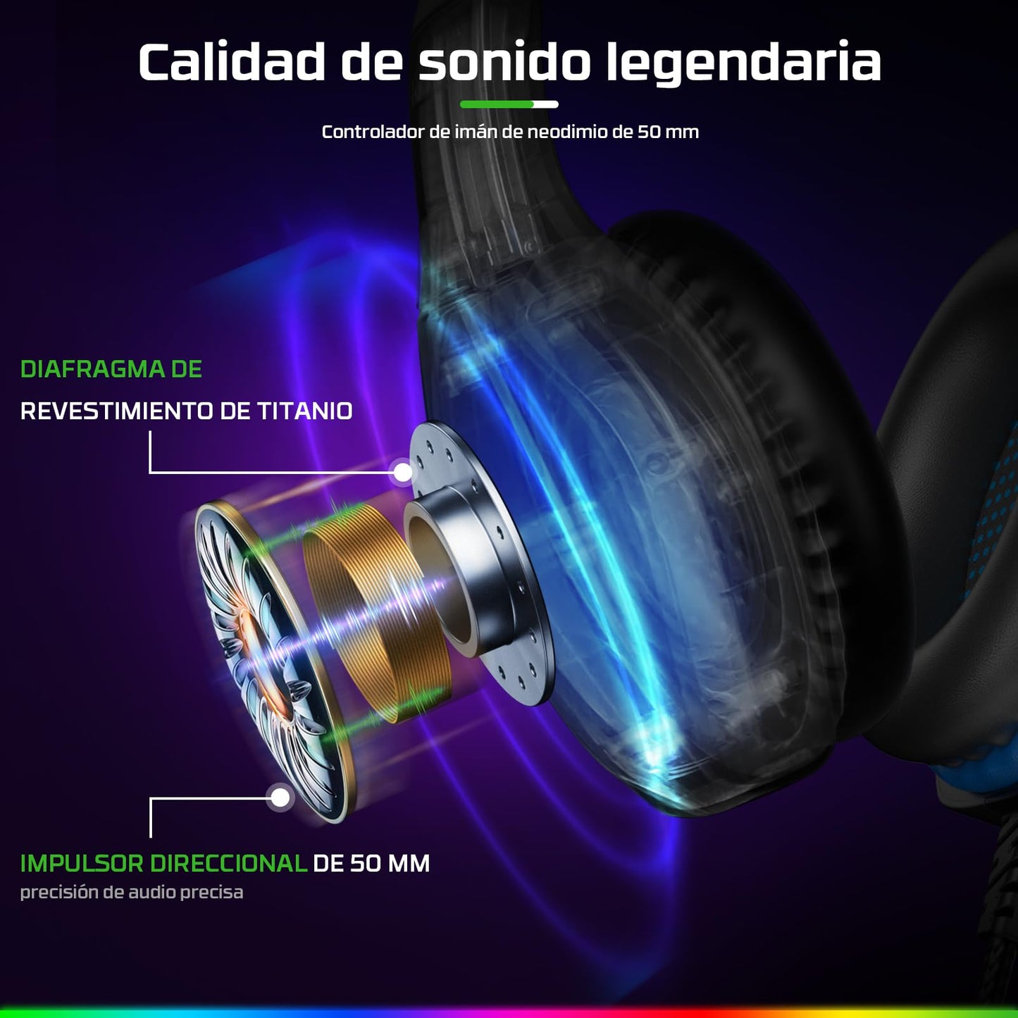 Fachixy 「2024 New」 FC100 Cascos Gaming para PS4/PS5/PC/Xbox One/Switch, Auriculares Gaming Cancelación de Ruido, Cascos con Microfono Estéreo Sonido, Cascos PS4 con 3.5mm Jack con Luz RGB (Azul)