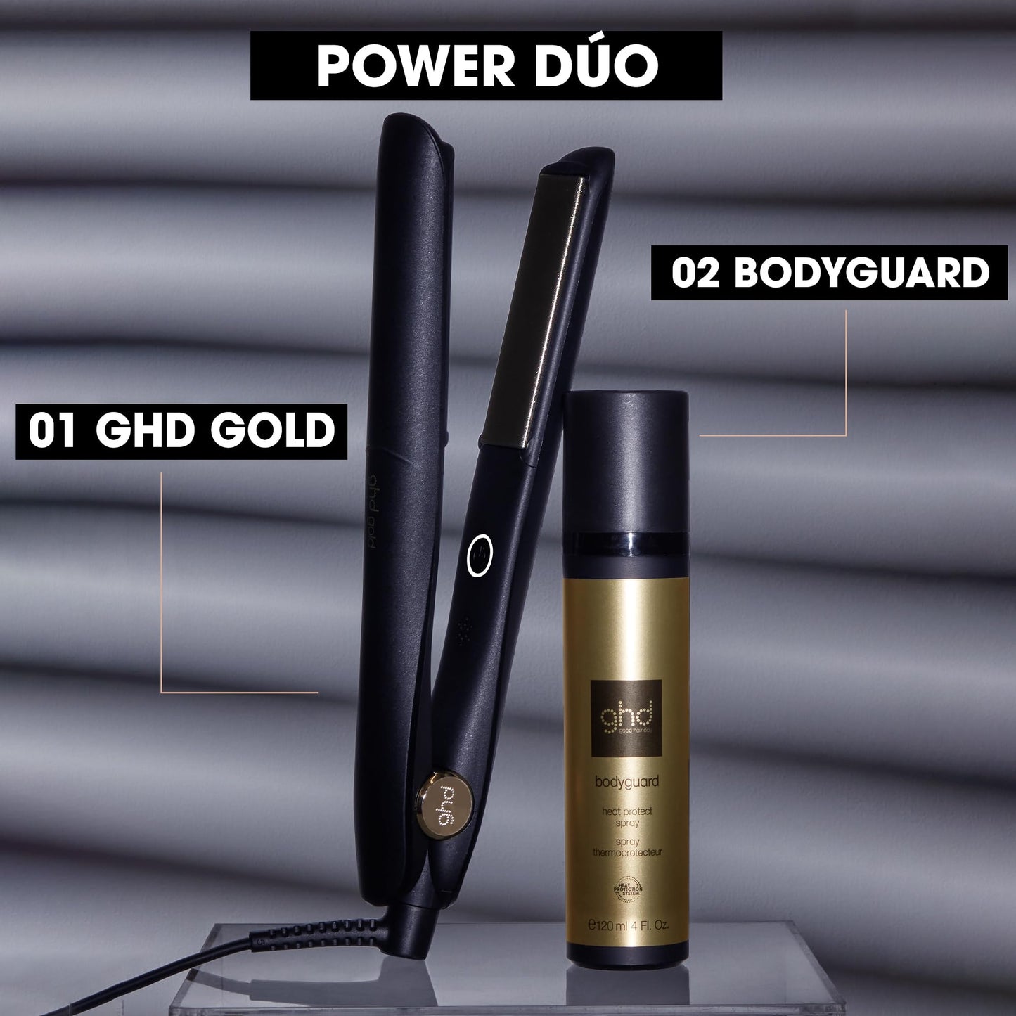 ghd gold - Plancha de pelo profesional para alisar, rizar y crear ondas, temperatura óptima de peinado 185ºC, tecnología dual-zone, negro