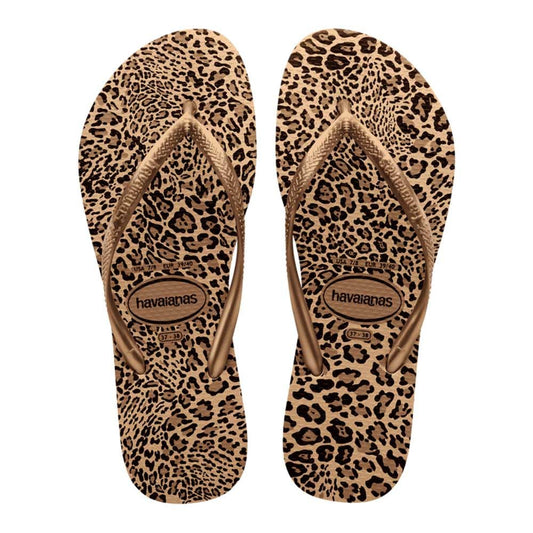 Havaianas Slim Animals, Sandalias Mujer, Sand Grey/Golden, 33/34