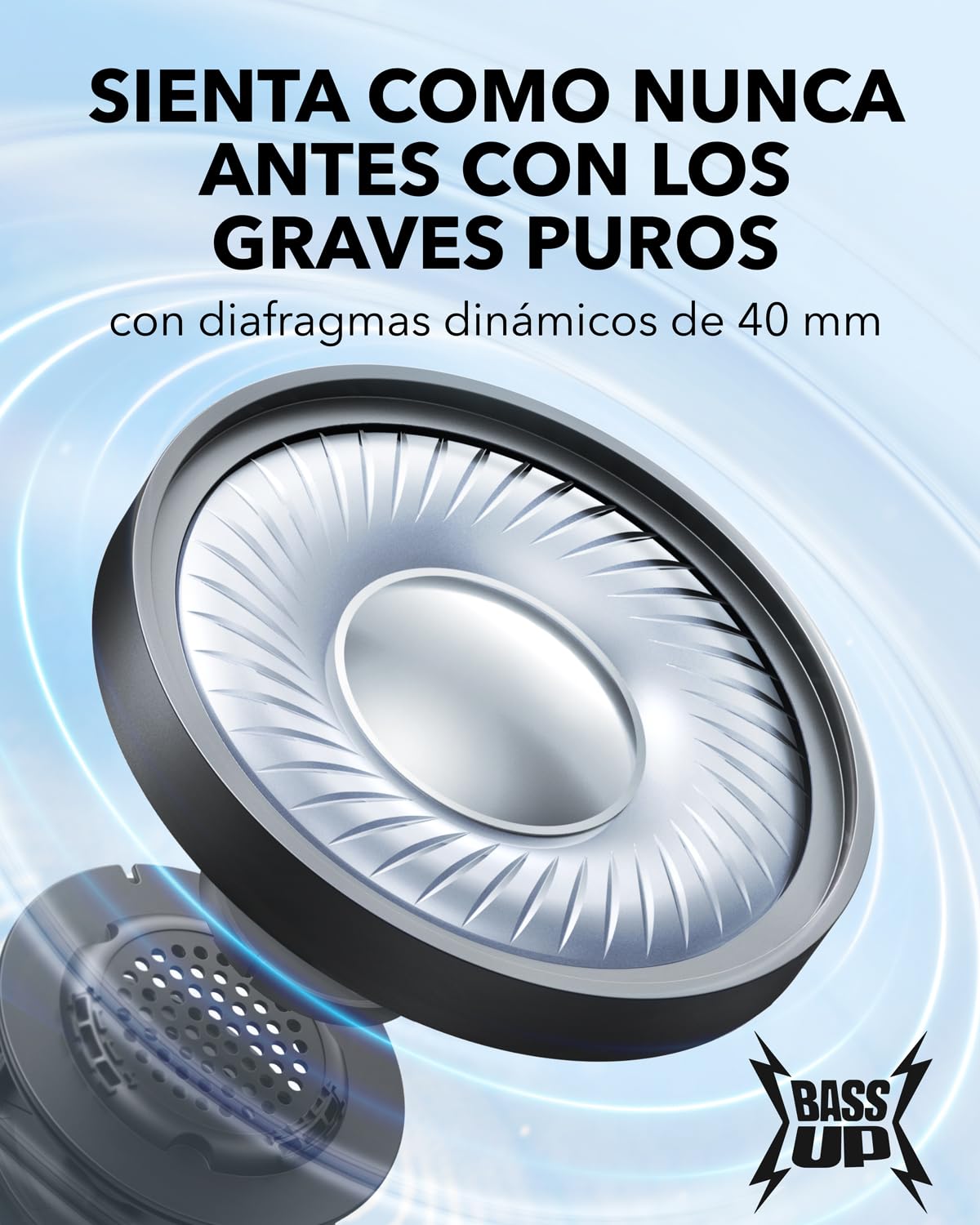 Soundcore Auriculares Inalámbricos Bluetooth Diadema H30i, Diseño Plegable, Graves Puros, 60H de Reproducción, Bluetooth 5.3, Ligeros y Cómodos, Conectividad de App, Conexión Multipunto